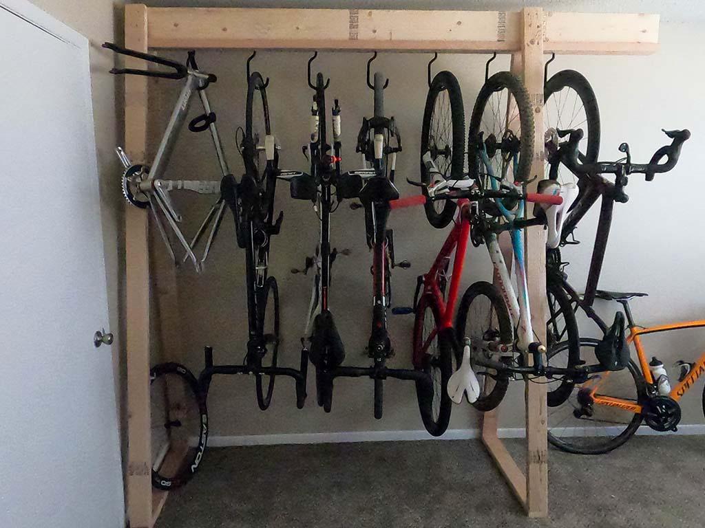 A Strong Freestanding DIY Bike stand that holds 7 bikes - JayLo Cycling