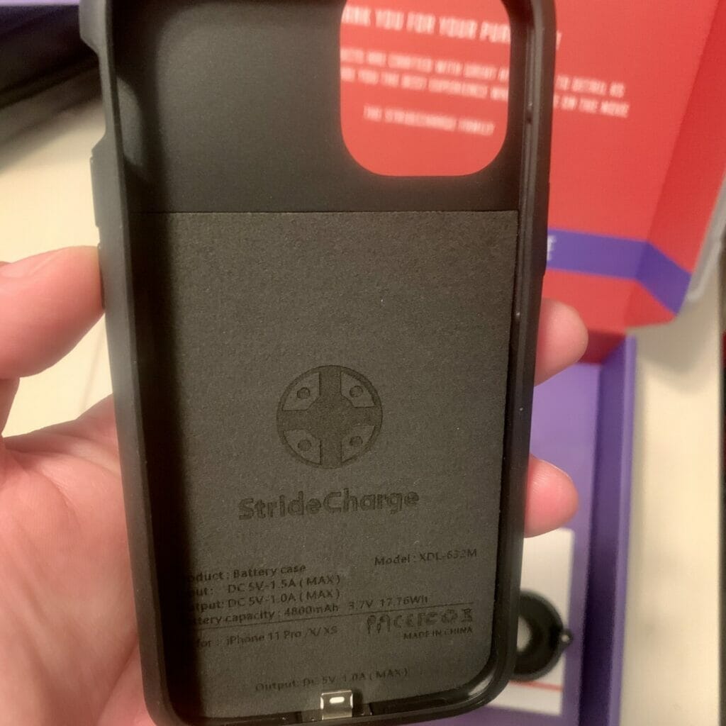 close up of charge Case