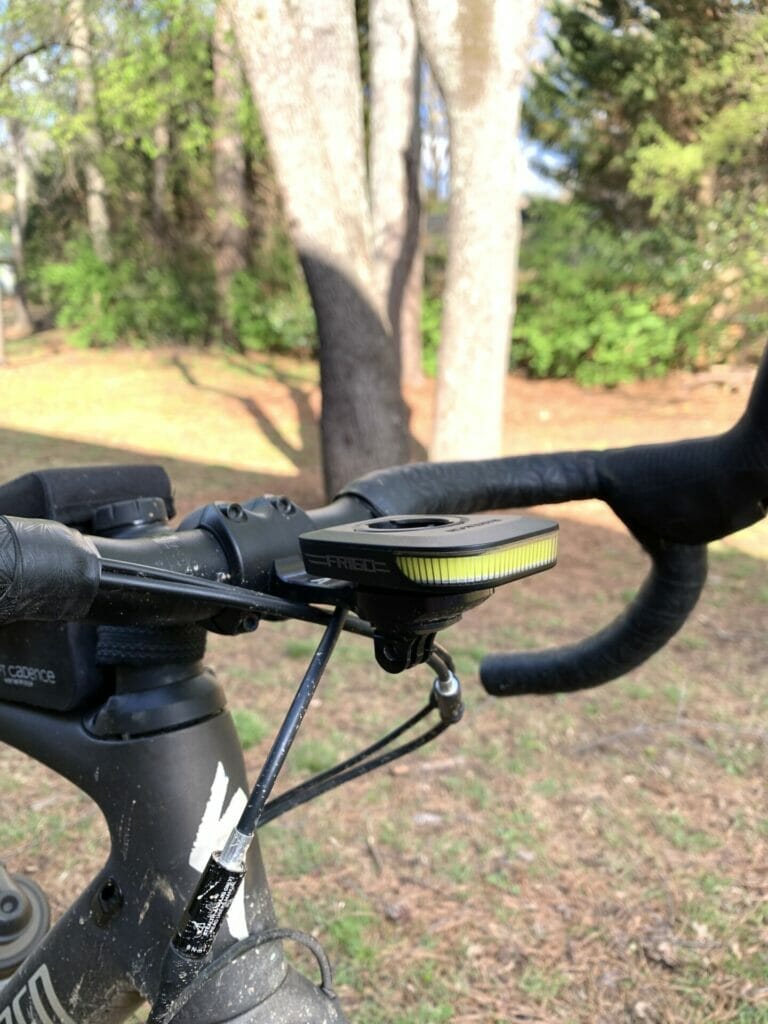 Ravemen Light FR160 on an out front mount on a gravel bike