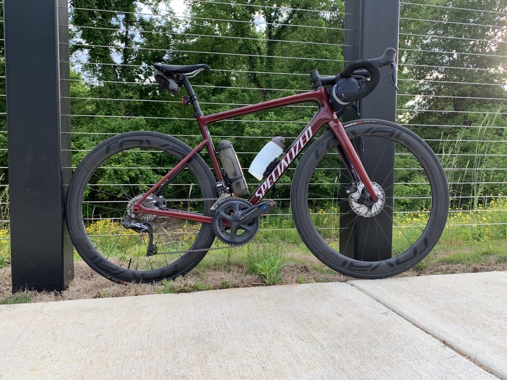Road bike with silca seat roll