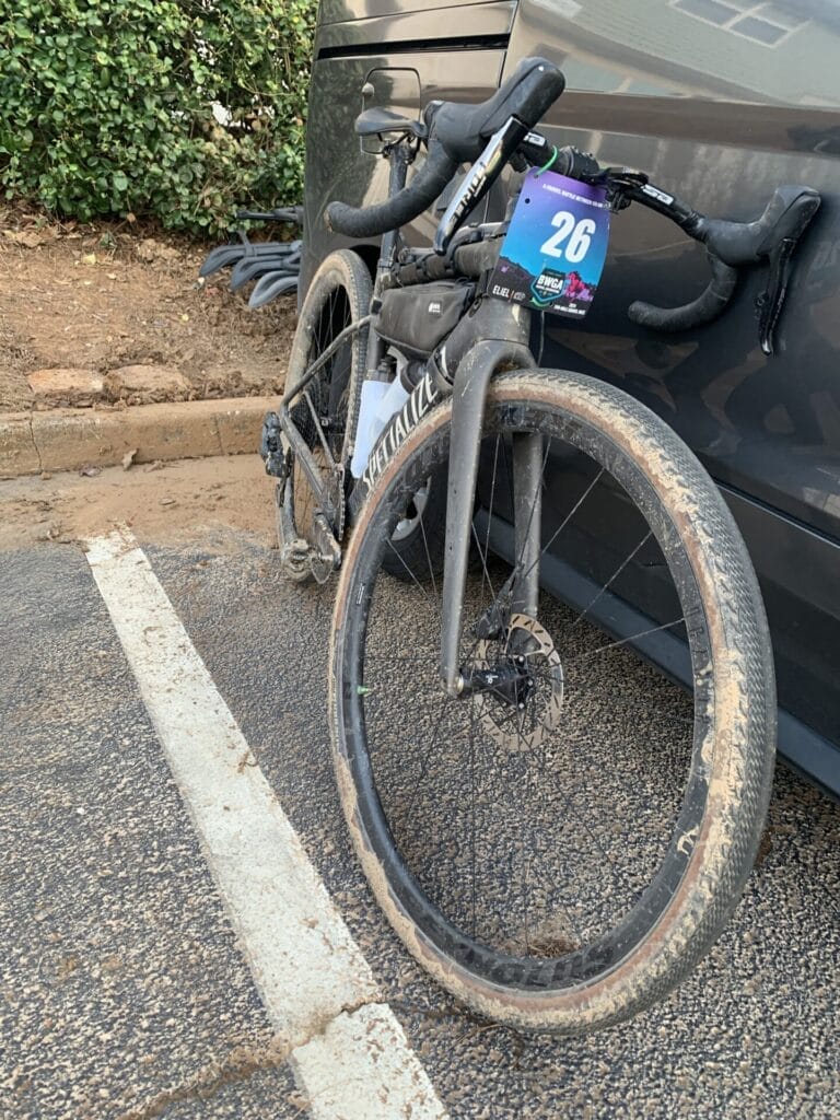 Front view of bike after gravel race