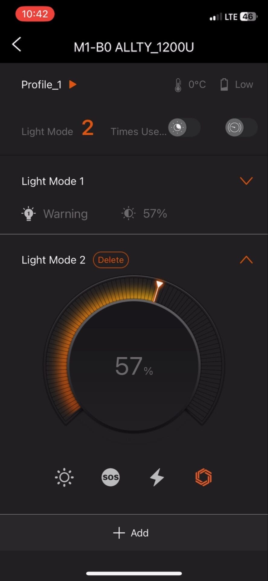 control the light on the magicshine app