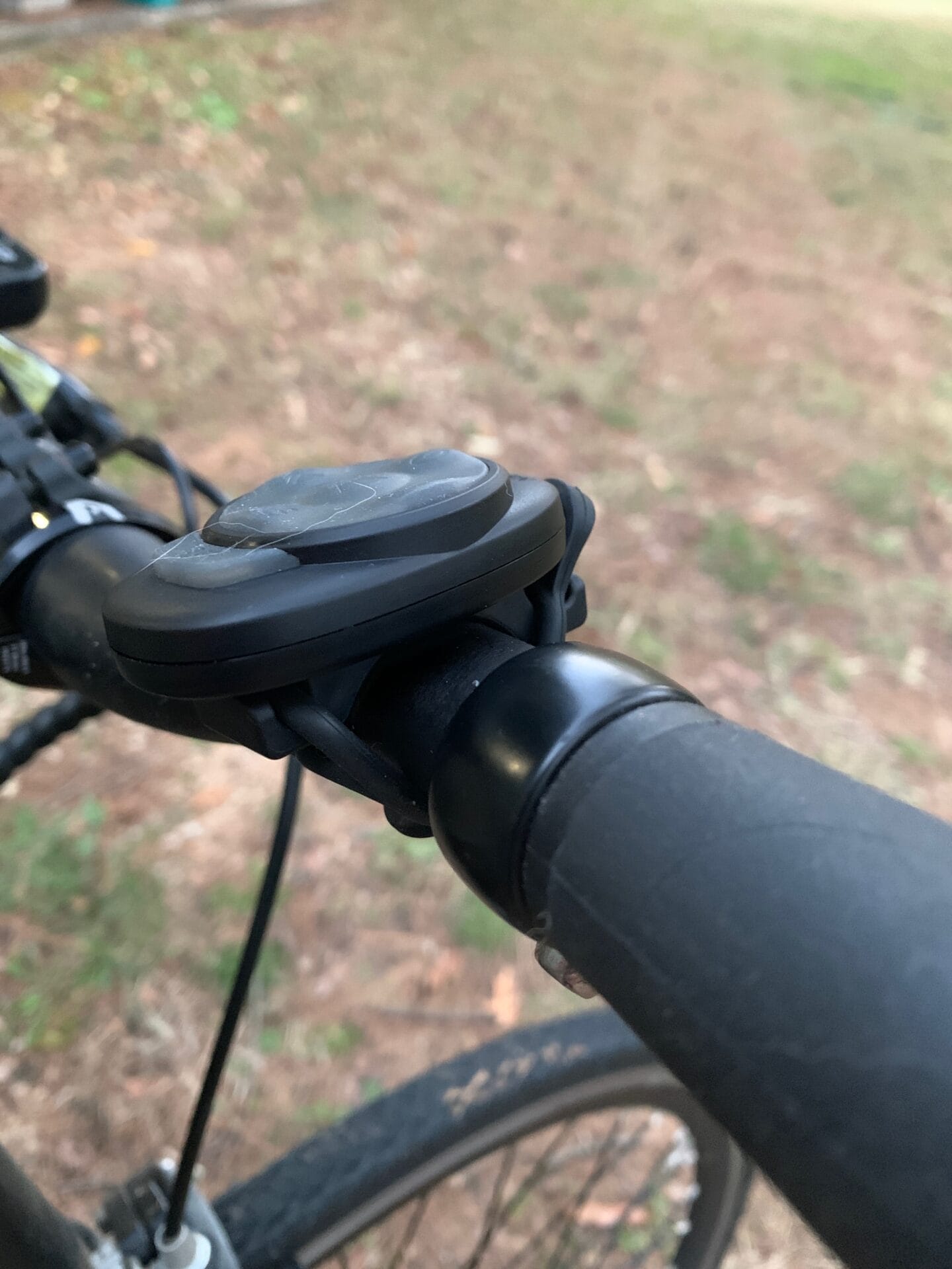 side view of remote installed onto handlebars