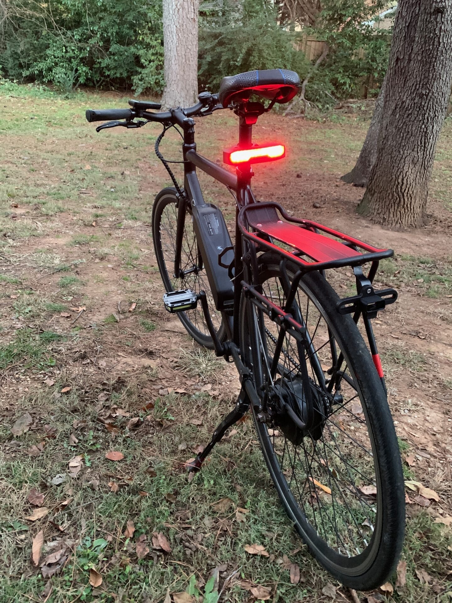 light mounted on to seat post with the light on