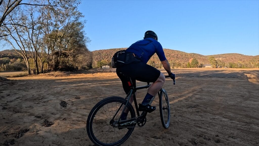 JayLo on the bike with the Fidlock Hip Belt 1