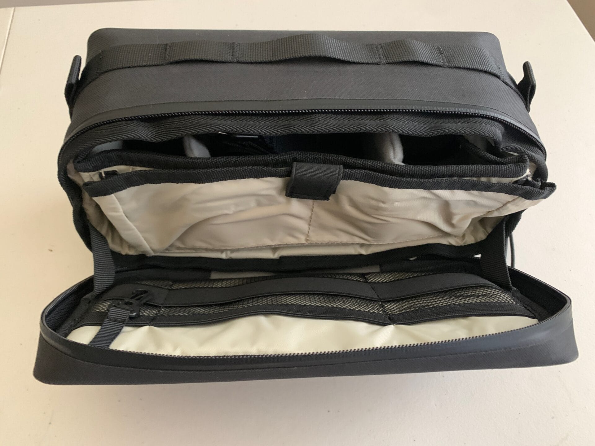 Interior of bag with sleeve