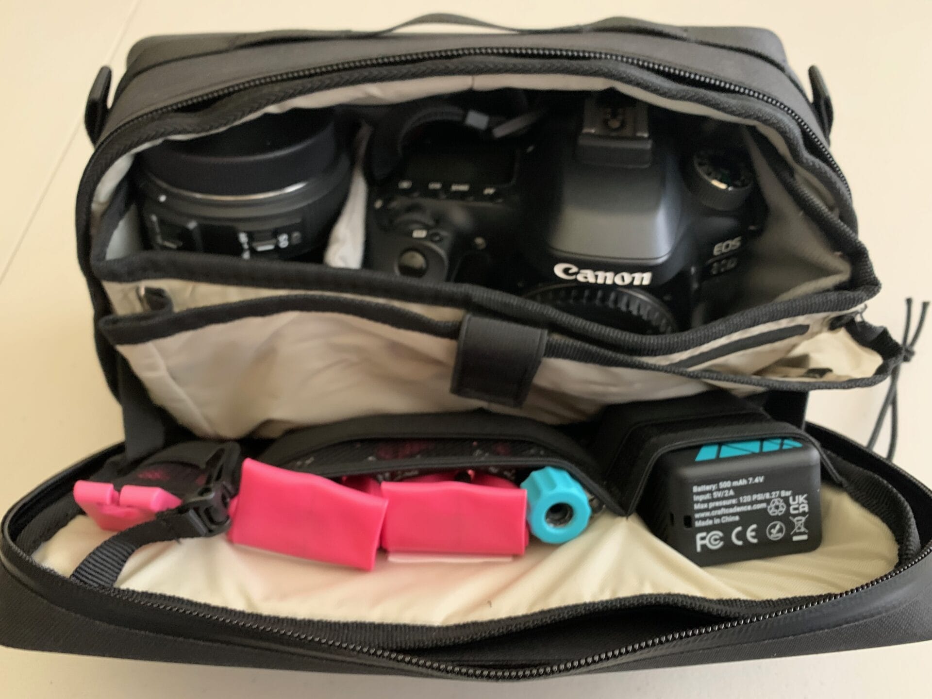 bag with sleeve with camera in sleeve