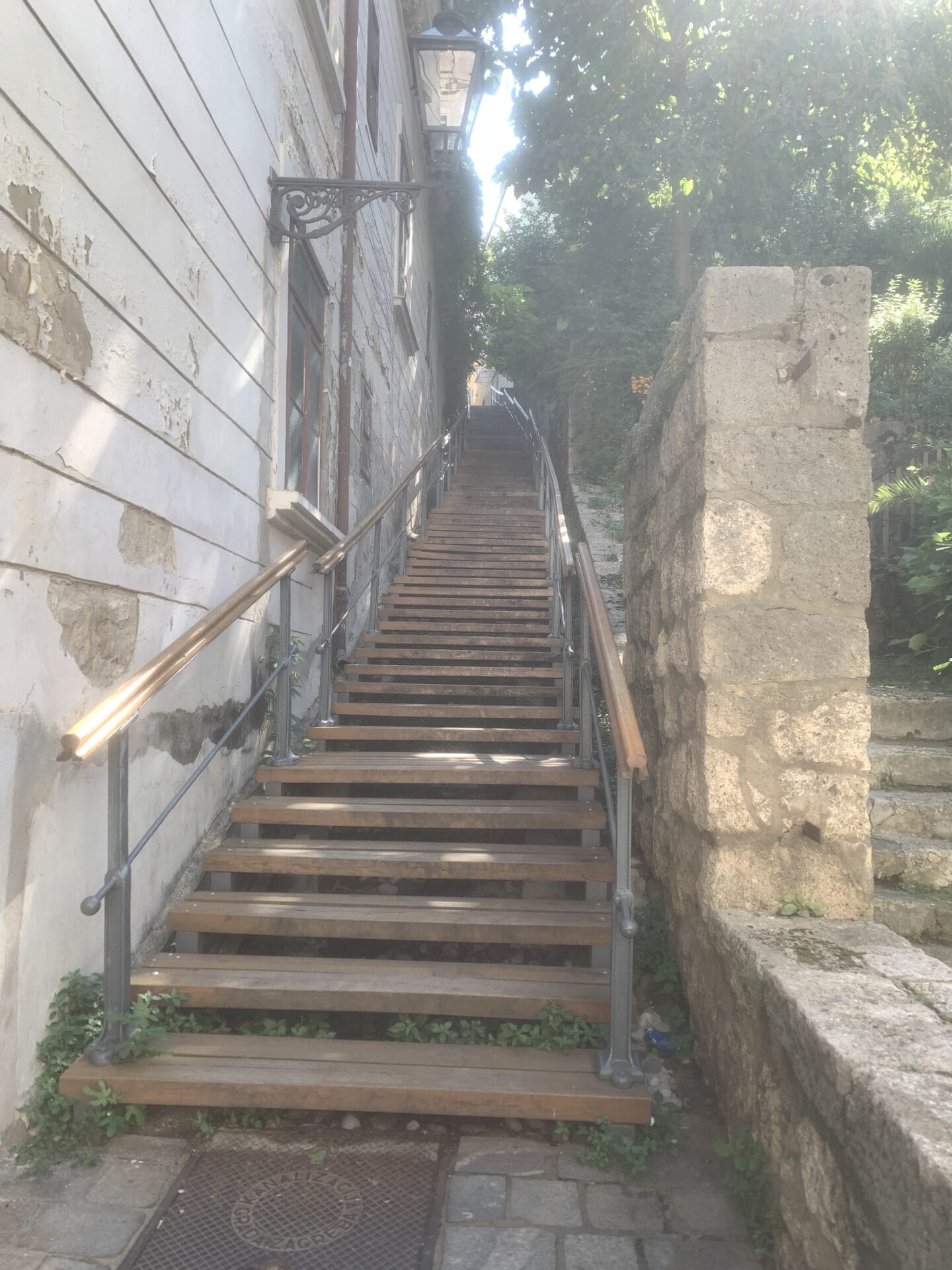 Stairway up the neighborhood in Zagreb.