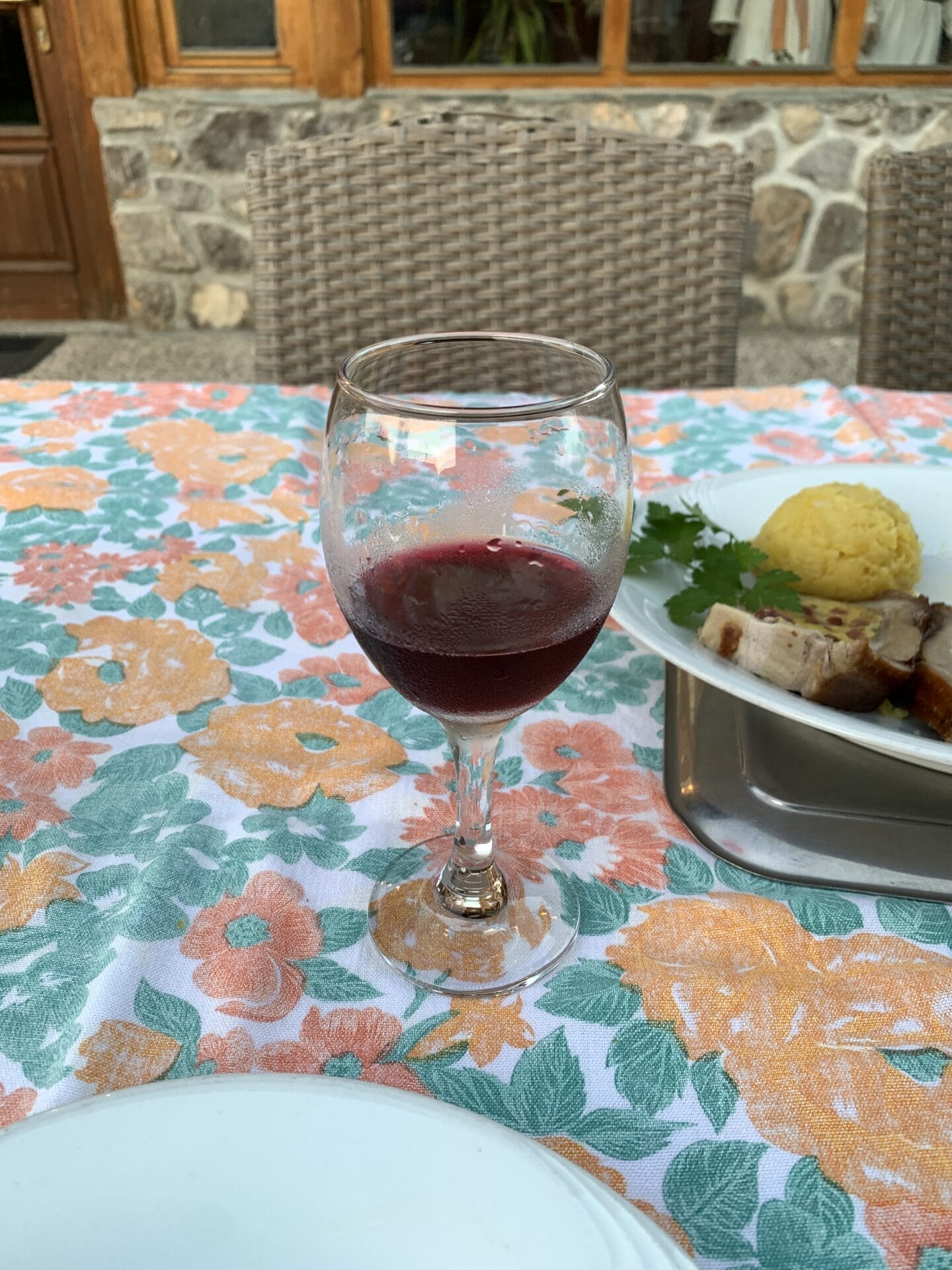 Local whine made from the grapes of the tourist farm