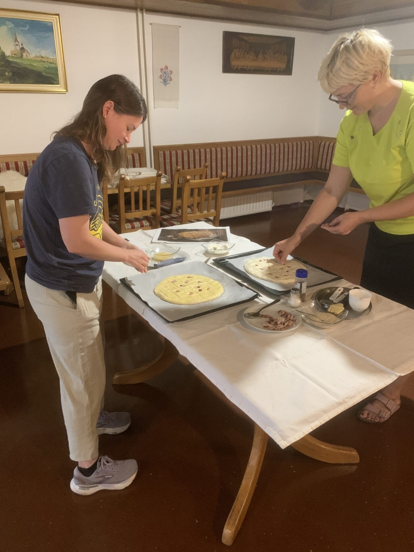 Sara making bread