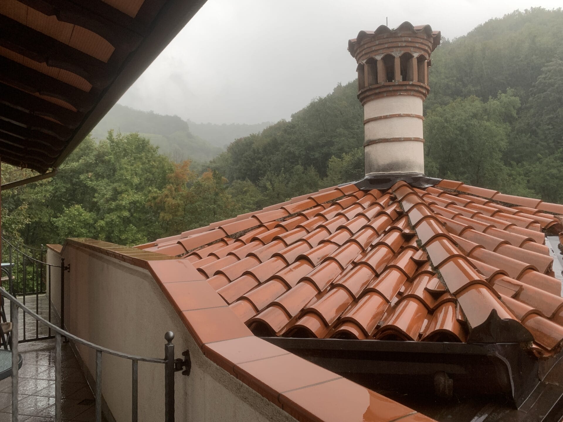 brda Slovenia wine tasting. view from stanfel tourist farm balcony