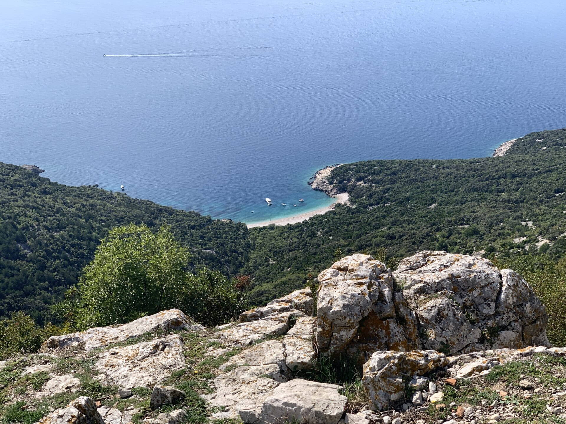 Looking down to the cove from lubenice