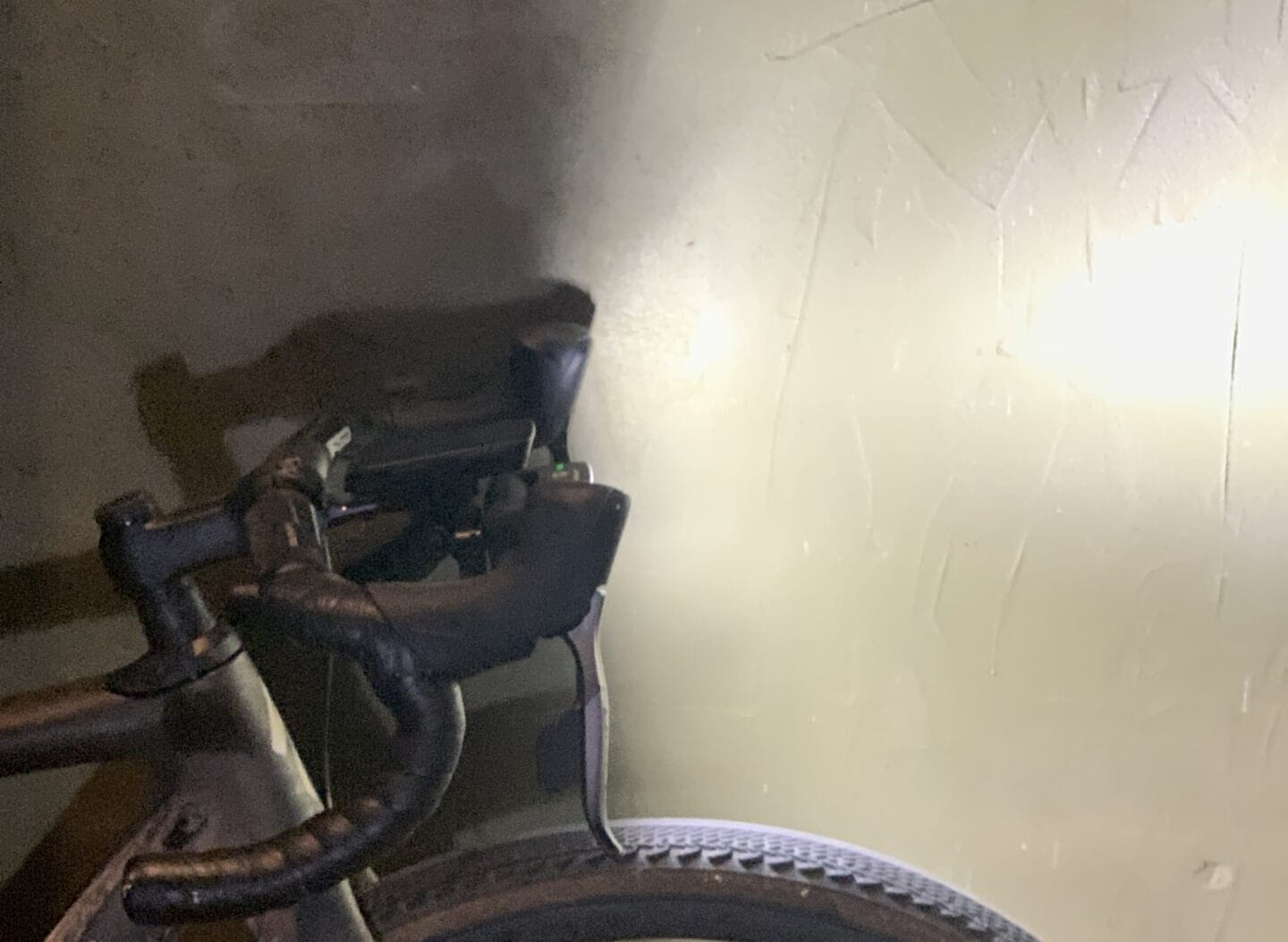 Trail Evo shining next to wall