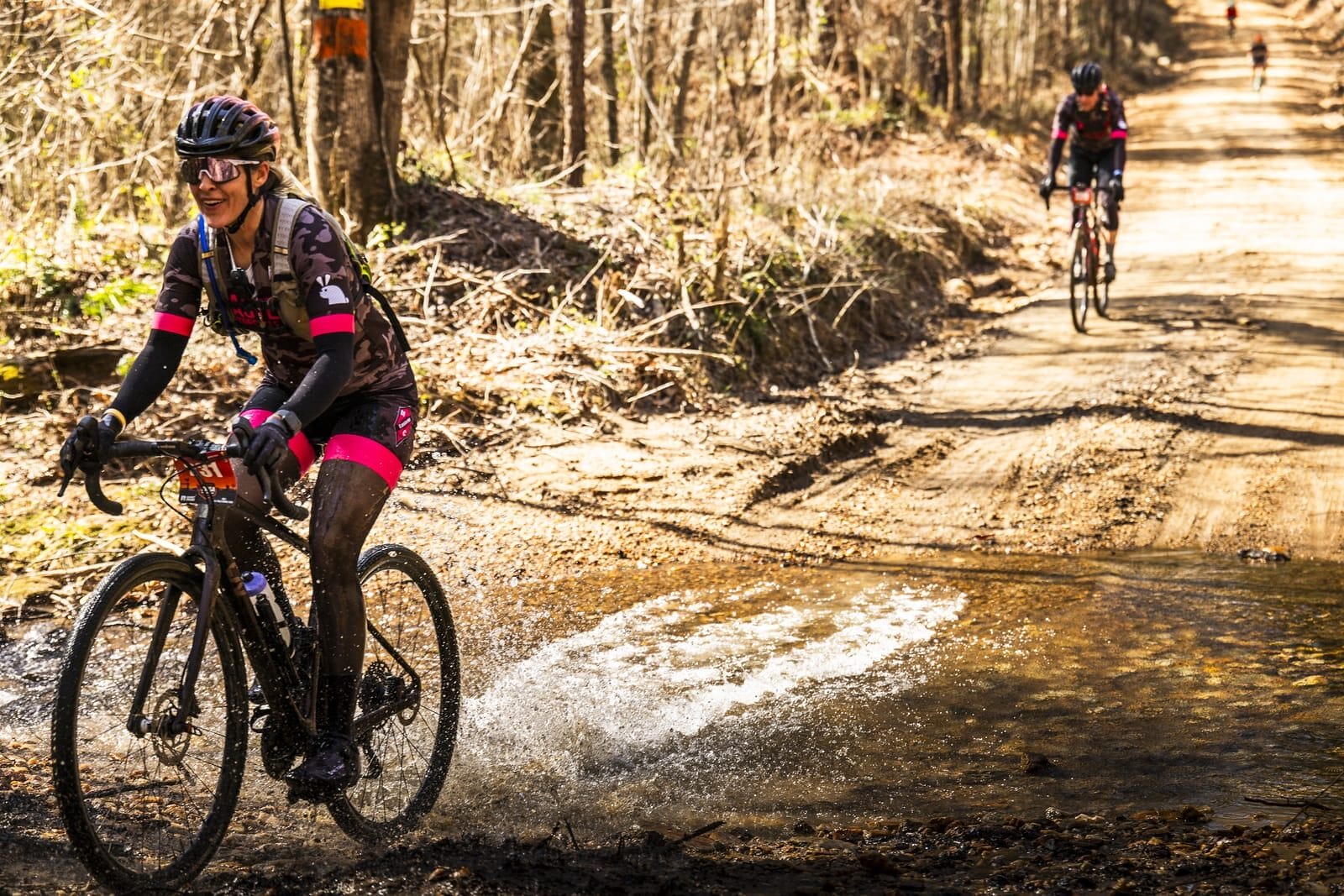 Rider Crosses creek