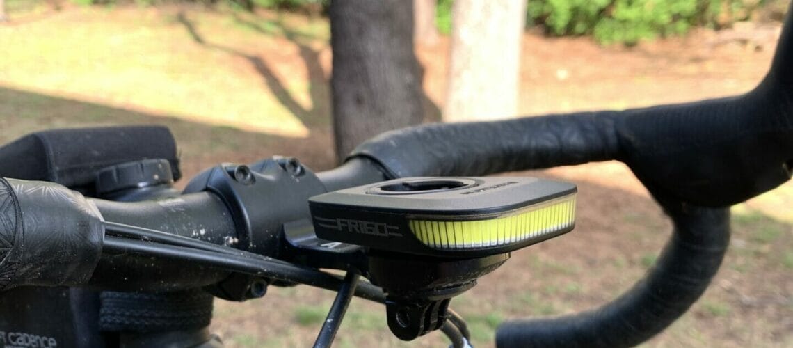 Ravemen Light FR160 on an out front mount on a gravel bike